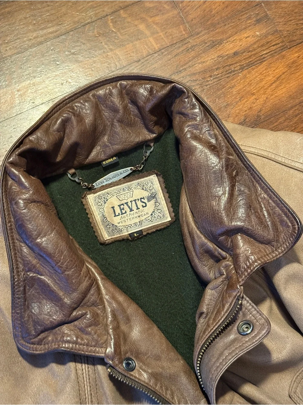 Levi's Brown Leather Military Field Jacket